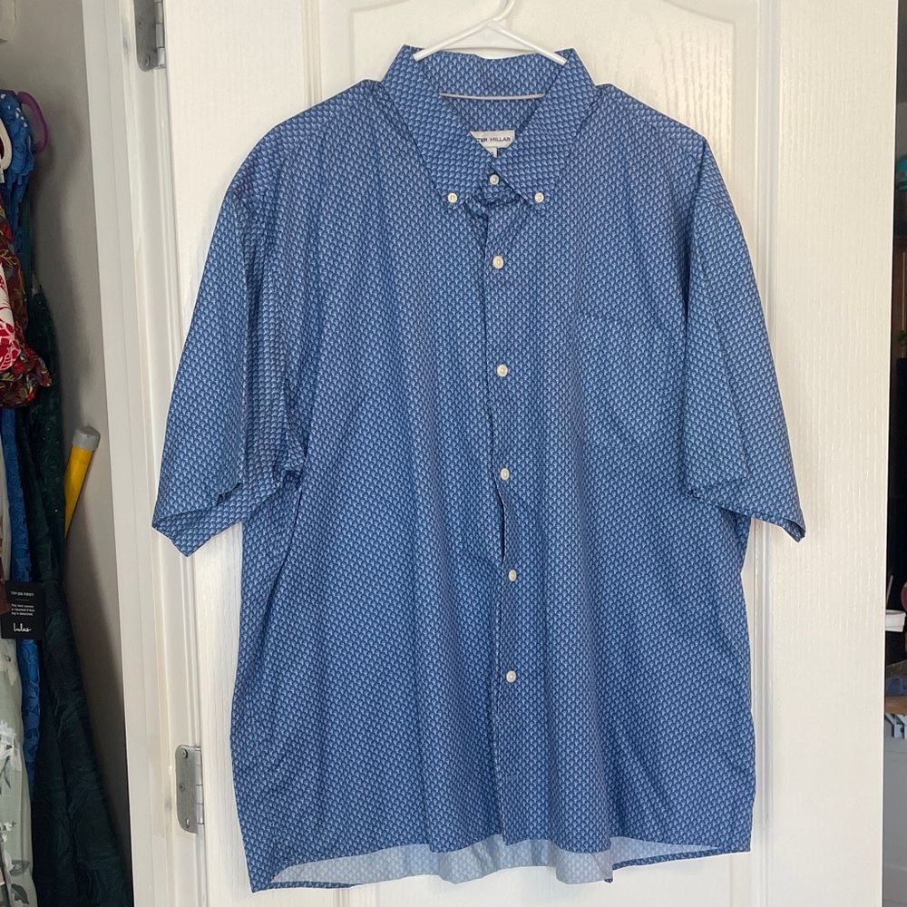 Peter Millar Casual Blue Patterned Shirt